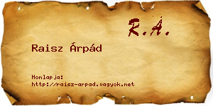 Raisz Árpád névjegykártya